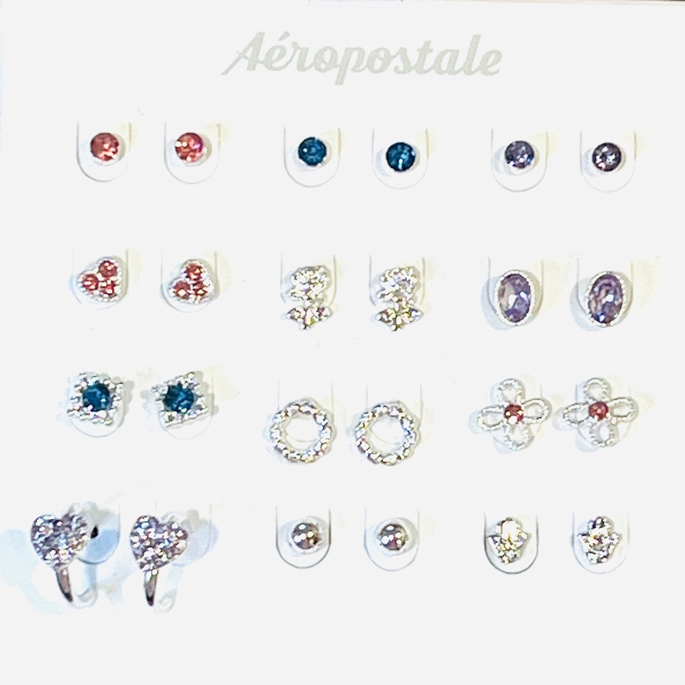 12 Set Aeropostale Multicolor Stud Earring Collection